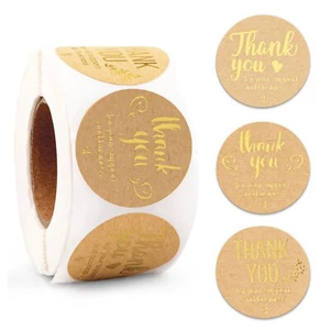 500 THANK YOU FOR SUPPORT AND BUSINESS ENVELOPE SEALS LABELS STICKERS 1.5"  - Picture 1 of 5