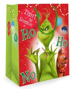 Bolsa de regalo de Navidad | El Grinch | Bolsa de regalo para niños | 33x26 cm - Imagen 1 de 4