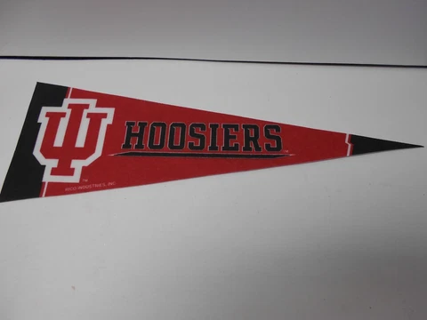 2 Indiana Hoosiers Middleman Pennants. Felt. 14-1/2" x 5".    #483 Cover