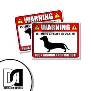 Crossing Sign Dachshund Dog Life after Death Fence Funny Dog Warning Decals - Picture 1 of 1