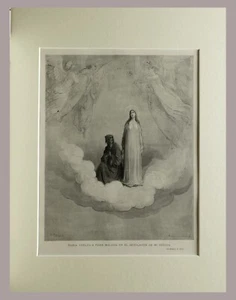 1888 DIVINA COMEDIA - GUSTAVE DORE - Grabado original con passepartout (07527) - Imagen 1 de 2