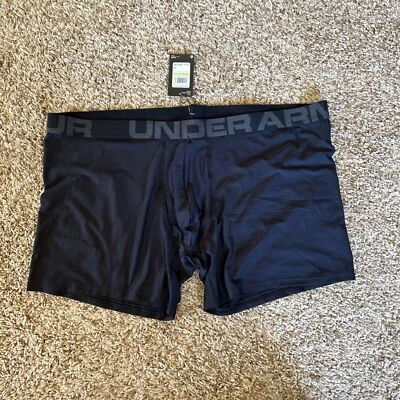 NWT Under Armour UA Men's Size 5XL Fitted Tech 6-inch Boxerjock Briefs Black - Image 1 of 3