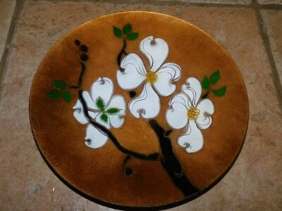 PLACA DE COBRE ESMALTADA FLORES ABSTRACTAS MEDIADOS DE SIGLO DE COLECCIÓN DE M. RATCLIFF Foto 1 de 4