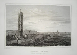 Wien Gesamtansicht Spinnerin Österreich wunderschöner echter Stahlstich 1842 - Picture 1 of 1