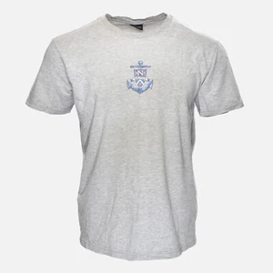 Vintage NAUTICA 90's Sailing Anchor 83 Competition Designer Spellout Tee Shirt L - Picture 1 of 5