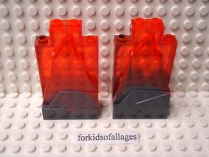 Lego 47847 Felsplatte 2x4x6 marmoriert trans neonorange 2 Feuer/Lava Bergwände - Bild 1 von 2