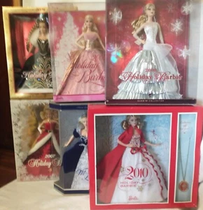 Lot of 6 New In Box Holiday Barbies 2000, 2006, 2007, 2008, 2009, & 2010 - Picture 1 of 13