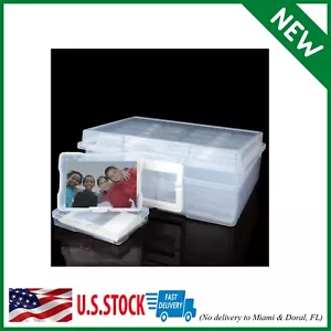 4 X 6 Photo Storage Box, Clear Photo Organizer Case Holds 1600 Pictures, Plactic - Picture 1 of 8