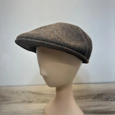 Chapéu boné vintage Kangol Newsboy lã virgem marrom tamanho grande/XL Gambird - Imagem 1 de 4