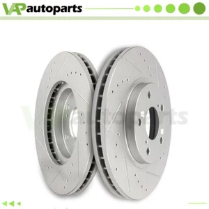 Drilled & Slotted Front Brake Rotors Discs 2PCS For Honda Pilot 2003 2004-2008 - Picture 1 of 7