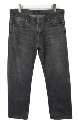 Gianni Versace Vaqueros Hombres W35 Corte Normal Bigotes Denim Descolorido Gris - Imagen 1 de 4