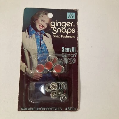 Paquete de sujetadores a presión Scovill de jengibre vintage rojo 4 por paquete Foto 1 de 3