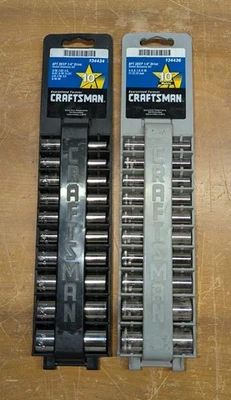 Craftsman 10pc Sae & Metric 10pc SAE 1/4 dR. 6 Pt Deep Socket Set 34434, 34436 - Image 1 of 4