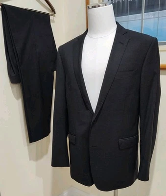 Traje Brooks Bros Explorer Regent Fit para hombre 42L 34 gris carbón mezcla de lana liso Foto 1 de 4