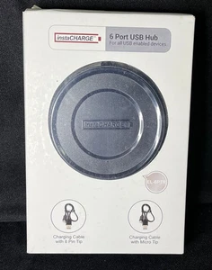 InstaCharge 6 Port USB Hub EL-6PTR Round Black - Picture 1 of 4
