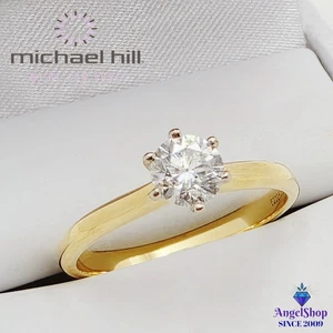 Michael Hill 18ct Gold Ring 18K Solitaire Diamond 0.51ct Size N1/2 Value $5000 - Picture 1 of 7