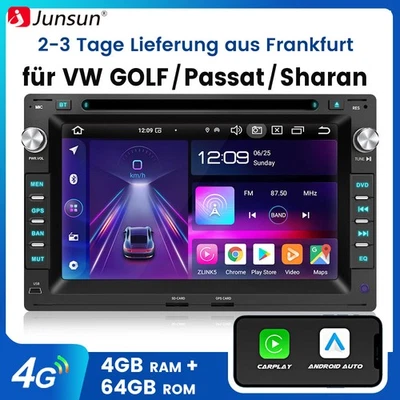 4+64G Android13 Autoradio Für VW Polo 9N Golf 4 Passat B5 T5 Carplay DVD GPS Nav - Bild 1 von 4