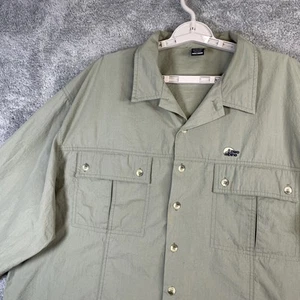 VTG Lowe Alpine Shirt Mens XL Sage Green Hike Camp Flap Pockets Workwear Safari - Picture 1 of 14