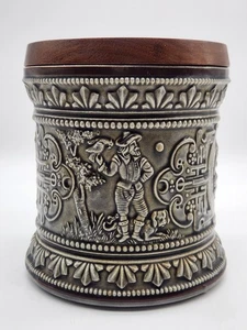 MARZI & REMY 1960s VTG GERMAN PRCLN PIPE TOBACCO HUMIDOR/W LID-BROWN - Picture 1 of 13