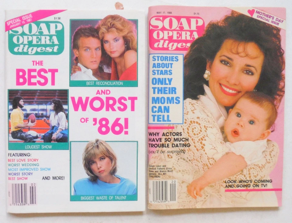 Vintage Lot of 2 Soap Opera Digest 1987 & 1988 magazine P7848 - Image 1 of 1