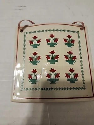 Celebration of American Quilts Vintage Carolina Lily 1993 Ceramic Ornament 4.5 - Image 1 of 3