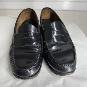 G.H. BASS & CO WEEJUNS Penny Loafer Black Leather Men's 9 D shoes - Picture 1 of 15