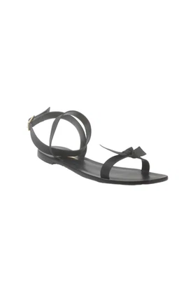Sandalias Kaanas para mujer de cuero con textura punta abierta lazo delantero con tiras negras talla 06 Foto 1 de 4
