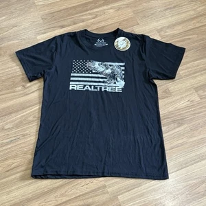 T-Shirt Uomo Girocollo Manica Corta Patriottica Realtree Aquila Bandiera Americana - Lg - Foto 1 di 5
