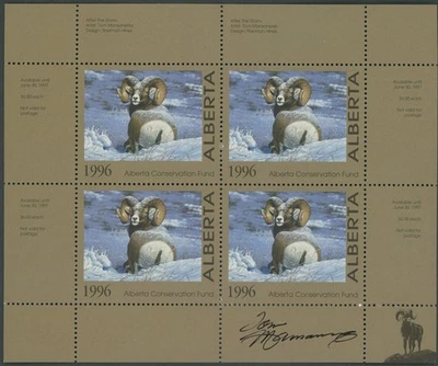 1996 CANADA-ALBERTA CONSERVATION FUND, SHEEP, M.S. ARTIST SIGNED, VD.#AWF1c - Image 1 of 2
