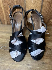 Marni strappy Black satin 5” high heels size 40 US 10 Made In Italy - Picture 1 of 6