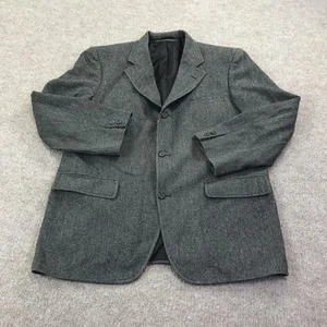 Brooks Brothers Blazer Mens 44R Gray Herringbone Wool Made in USA 3 Button Tweed - Picture 1 of 16