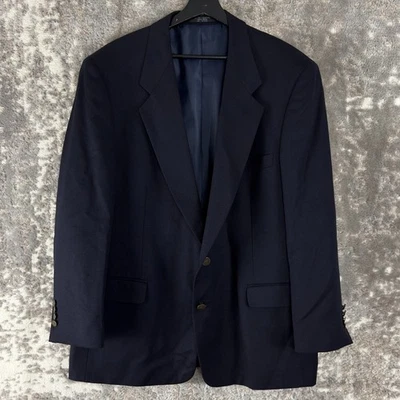 Chaqueta Blazer Jones New York Talla 46 Lana Carrera Muescas Azul Marino Manga Larga Cuello en V Foto 1 de 4