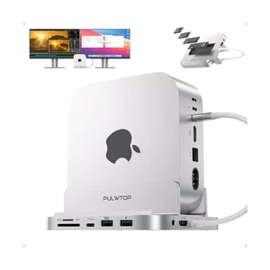 PULWTOP Mac Mini M4 Dock - 9-In-1 USB-C Hub Expansion - Picture 1 of 8