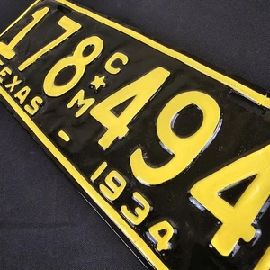 1934 TEXAS TRUCK License Plate 178 494 Restored - Picture 1 of 13