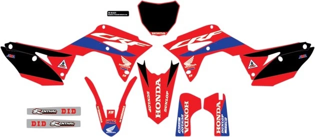 Kit gráfico completo Dcor HRC preto para Honda CRF250R 4 tempos 2019-2021 - Imagem 1 de 1