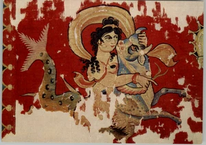Postcard Nereid Riding a Bull Wool Tapestry Egypt VI or early VII Century DC - Picture 1 of 2