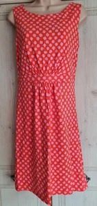 WOMANS CORAL COLOURED DRESS WITH PINK PATTERN FROM BODEN IN A SIZE 10. - Picture 1 of 6