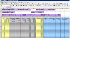Kassenbuch und Kassenabrechnung - MS Excel mit Rechnung ( GoBD Excel 2007ff) - Bild 1 von 1