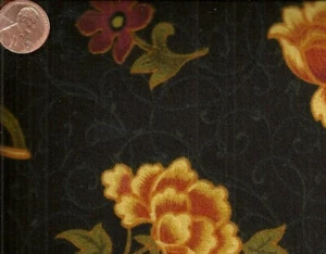 Spice Market big gold flowers Camelot flannel fabric - Picture 1 of 1