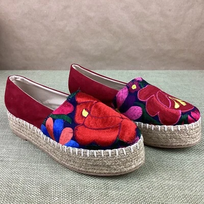 Boutique Alpargatas Florales Mujer Zapatos Confort Sin Cordones Talla 9 Bordados Vibrantes Foto 1 de 4