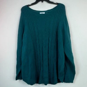 Charter Club Womens Plus 2X Balsam Green Button Detailing Sweater NWT AN78 - Picture 1 of 4
