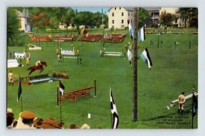 Postcard Kansas Fort Riley Horse Equestrian 1940s Unposted Linen - Picture 1 of 2