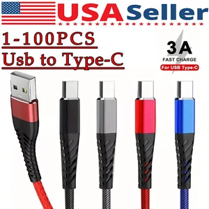 USB to Type C Charger Cable Lot Fast Charging for Samsung S23 S20 S21 S22 Cord - Picture 1 of 25