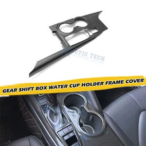 Carbon Fiber Pattern Gear Box Water Cup Holder Trim For Toyota Camry SE LE 2018+ - Foto 1 di 12
