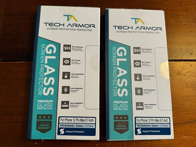 2-Tech Armor Ballistic Glass Screen Protector iPhone 12 Pro Max 6.7" (6 Screens) - Image 1 of 2