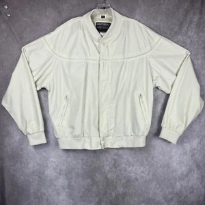 Vintage Knightsbridge Jacket Men's L White Bomber Lightweight Varsity Collared - Picture 1 of 12