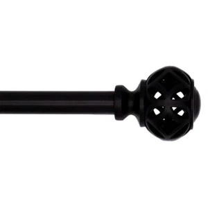 Mainstays 1/2 inch Black Cage, 48” to 84" Width, Single Curtain Rod Set - Picture 1 of 5