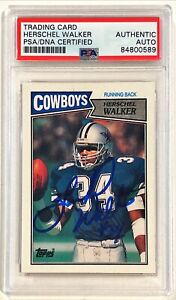 1987 Topps Herschel Walker Dallas Cowboys Signed Auto RC Rookie Card 264 PSA/DNA