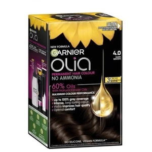 Garnier Olia 4.0 Dark Brown Permanent Hair Colour Dye No Ammonia Grey Coverage - Picture 1 of 1
