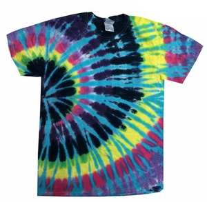 Tie Dye T-Shirts Multi-Color Flashback Kids & Adult Sizes Cotton Colortone - Picture 1 of 2
